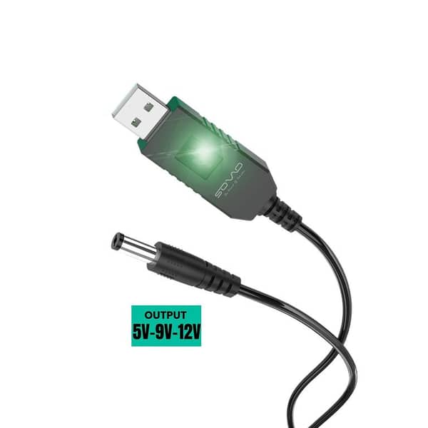 Sovo Router Cable WiFi to Powerbank Cable Connector DC 5V 9V 12V USB Cable Boost Converter Step-up Cord for Wifi Router