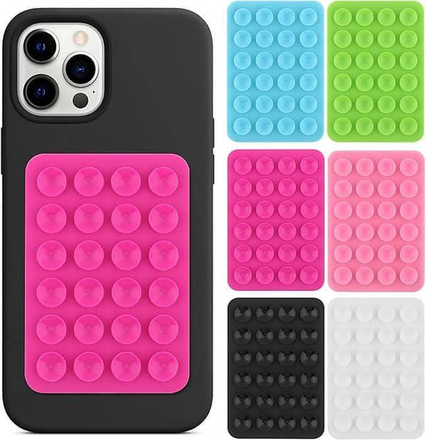 Silicone Suction Pad Phone Holder - Self-Adhesive Reusable Pad for Dashboard, Wall, and Table (8.5 x 5.5 cm)