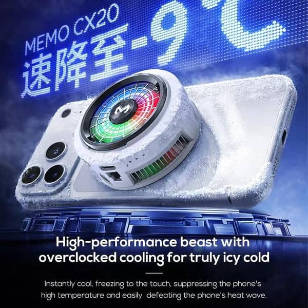CX20 Mobile Phone Cooler | Fast Cooling Semiconductor Radiator | Silent Fan Cooling Pad for Gaming Smartphones