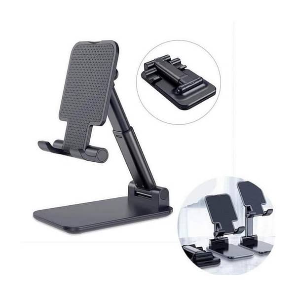 Metal Mobile Holder & Tablet Stand – 360° Rotatable, Adjustable, Foldable Desktop Phone Stand