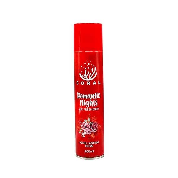 Coral Air Freshener 300ML for Car, Room & Office with Aseel, Bakhoor, Jasmine, Lavender, Bouquet, Berrylicious, Ocean, Red Rose, and Sandal Scents