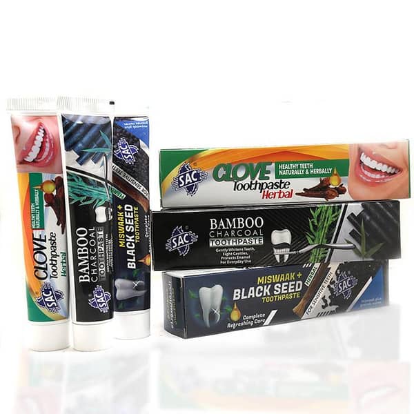 SAC Herbal Toothpaste Set - 3 Pack of 125gm Each for Oral Care