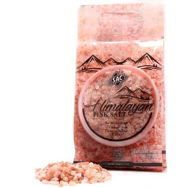 SAC Himalayan Pink Salt - 500g Coarse Granules for Cooking, Beauty, and Aromatherapy