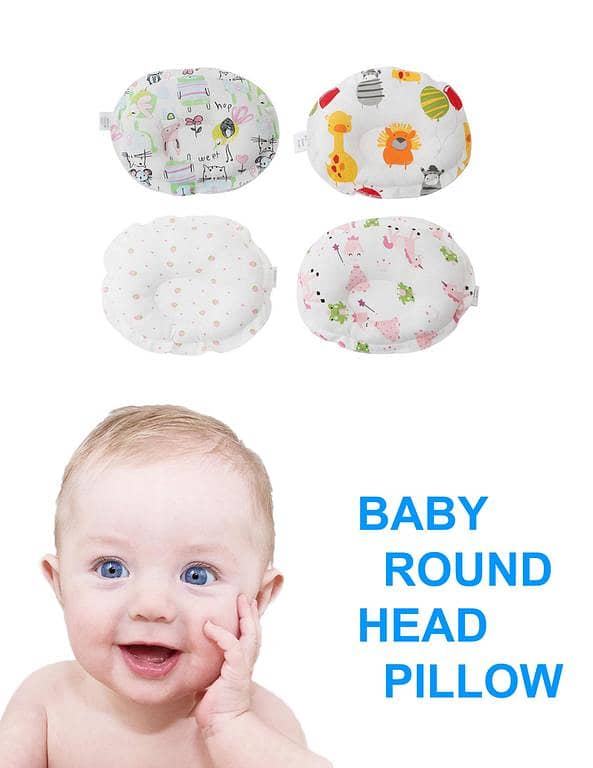 Multicolor Round Baby Pillow for Infants - Sleep Positioner and Anti-Roll Cushion for Flat Head Protection (1PC)