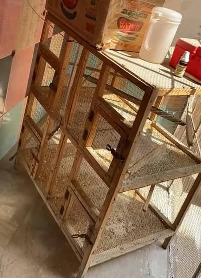 2 Portion Colony Cage with 4 doors 3 By 1.5 Foot