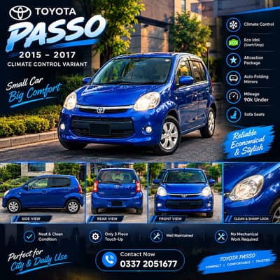 Toyota Passo 2015/17 climate control-eco idol xs sofa seats