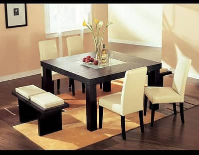 6 seater dining table with 1 bench