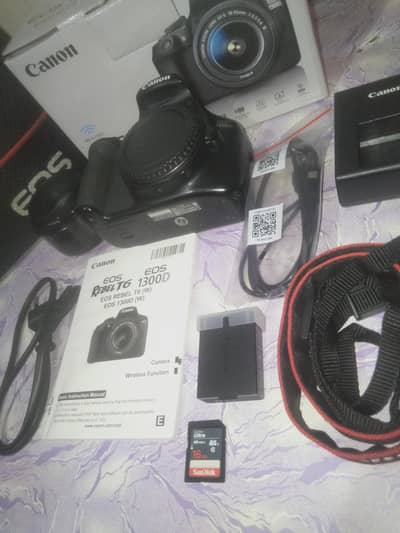 CANON DSLR 1300D Rebel t6 lens 50mm 1.8 plus all accessories