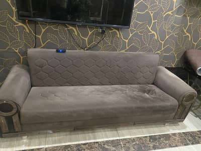 sofa cum bed tables chairs pair