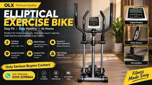 Elliptical Exercise Bike / Cross Trainer | Home Gym Fitness Cycle |