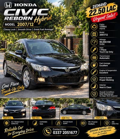 Honda Civic Reborn Hybrid – 2007/12  Variant: Hybrid 1330cc