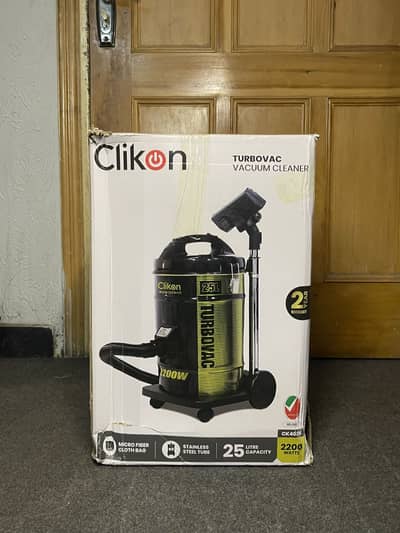 Original Clikon 2200W Drum Heavy Duty Vacuum Cleaner 25L Capacity