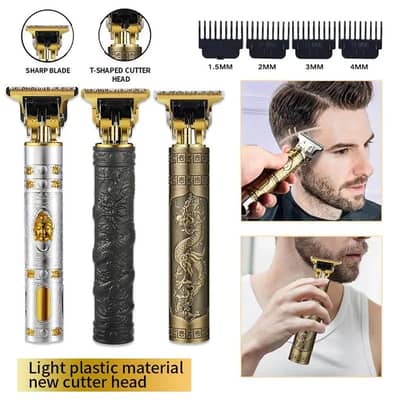 Professional T-Blade Hair Trimmer & Beard Clipper | 4 Guide Combs