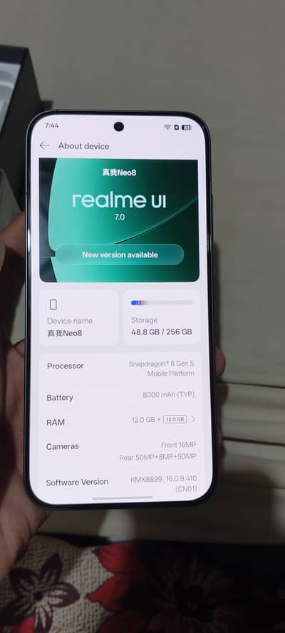 realme neo8 12/256 bought yesterday full sim time with complete box