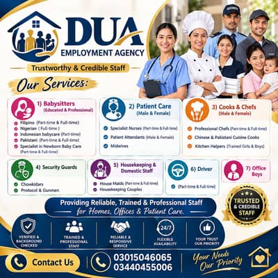 Nigerian Maids/ Cook /Chef/ Nanny /Babysitter/ Patient Care/ Fillipino