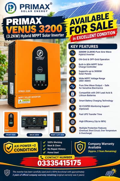 VENUS 3200W MPPT HYBRID SOLAR INVERTER