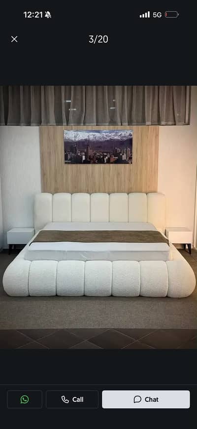 Bed Set/Double Bed/King Size Bed/Poshish Bed/Wooden Bed/Bubble Bed Se