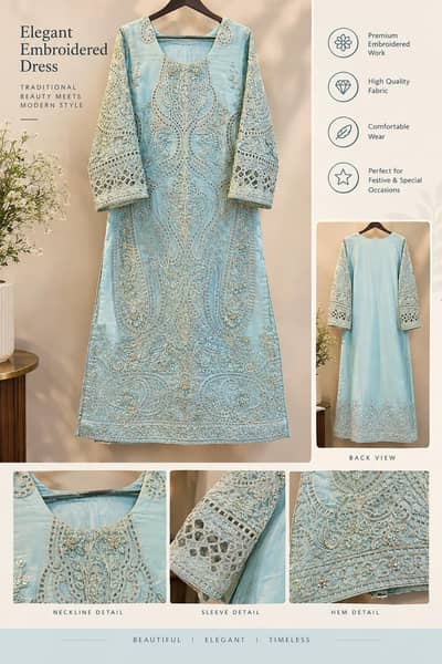 Luxury Hand embellished 3 PC branded dresses