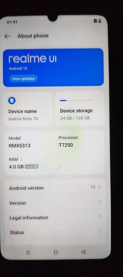 Realme note 70