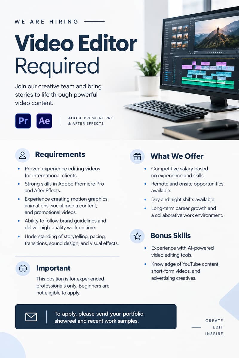 Expert Video Editor required. 0