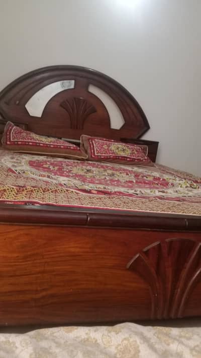 double bed wooden