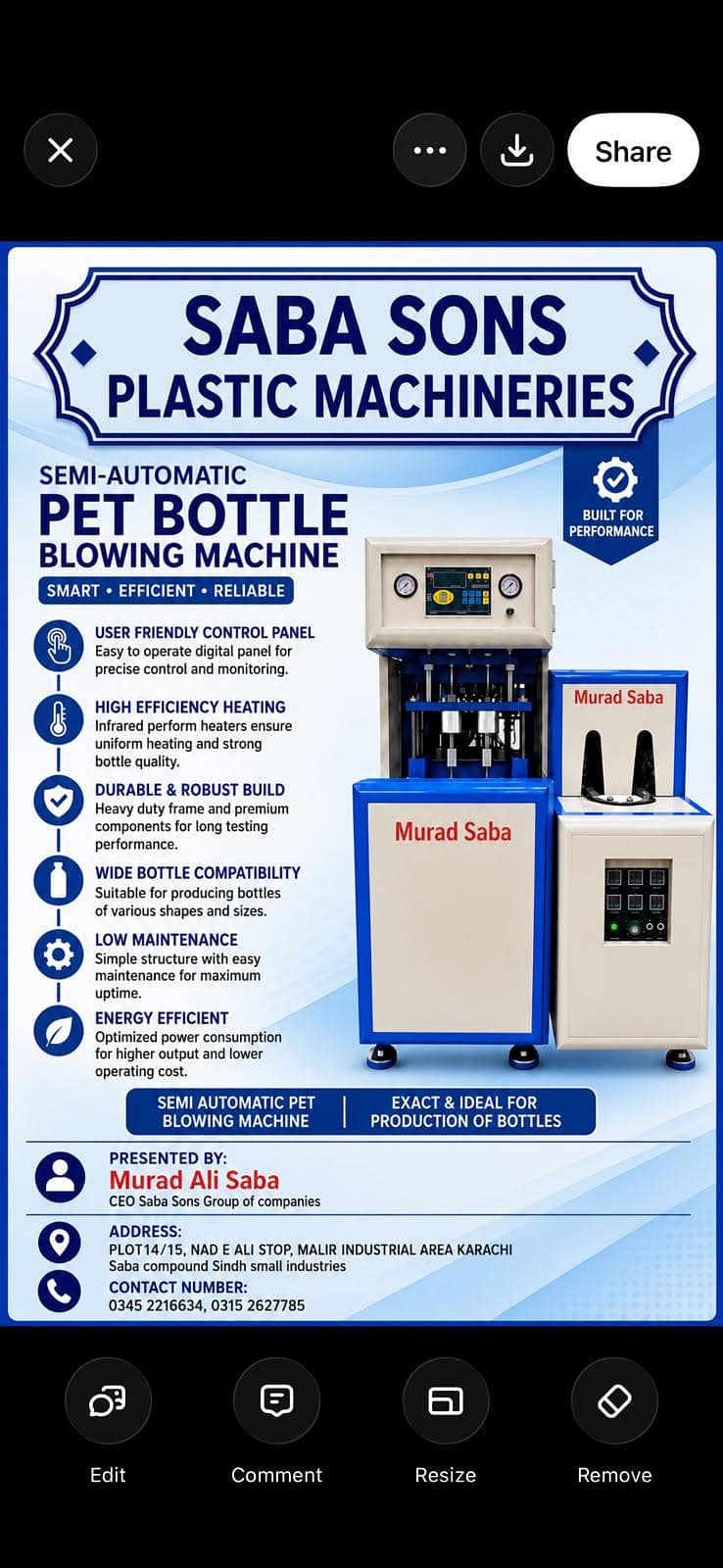 Pet blow machine semi automatic 6
