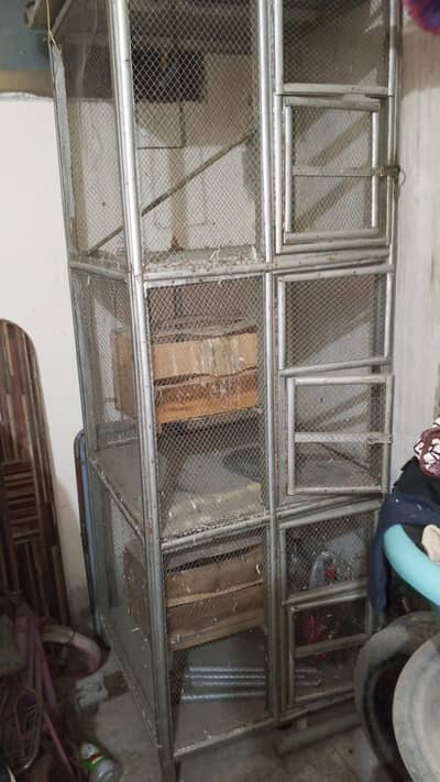 The cage is made of wood