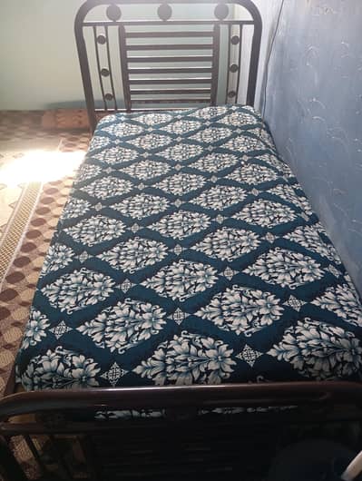 Rod Iron Single Bed With Mattress