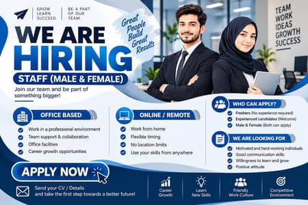 Hiring start staff for online