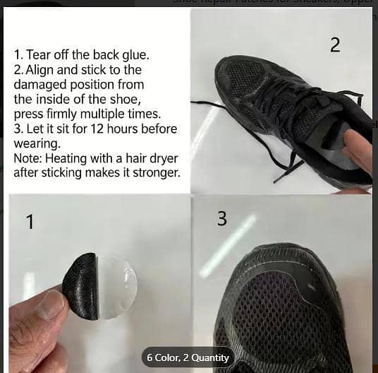 Shoe Repair Patches for Sneakers – Heel & Vamp Hole Repair Sticker R5667