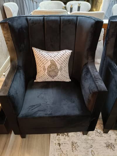 Black velvet chairs