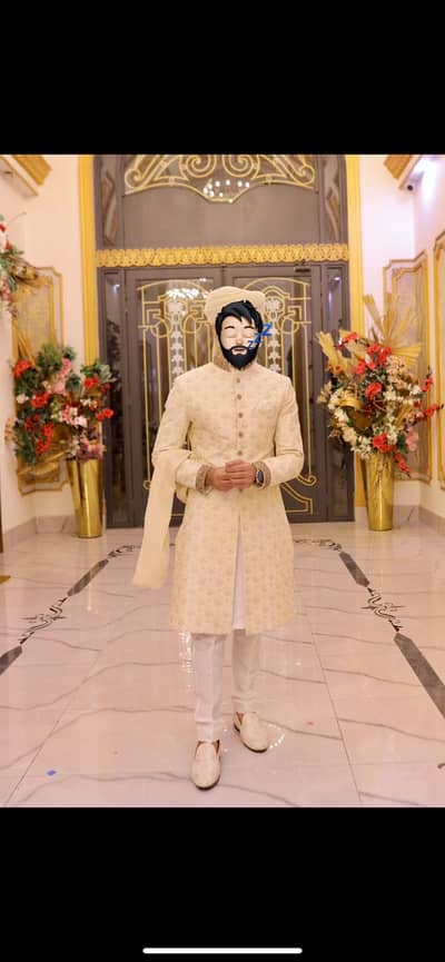DULHA HOUSE COMPLETE SHERWANI SHERVANI SET (with inner, pagri, shoes)