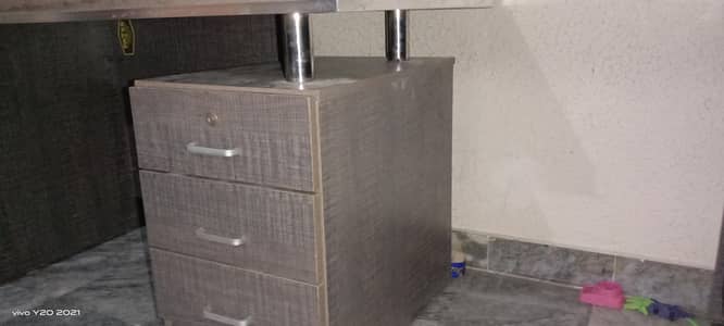 Wooden Study / Office Desk with 3 Drawers (Good Condition)