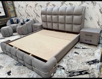 Bed Set/Double Bed/King Size Bed/Poshish Bed/Wooden Bed/Bubble Bed Se