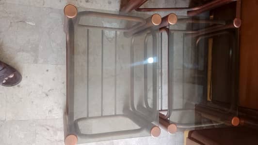 Glass Center Table Three Table Set