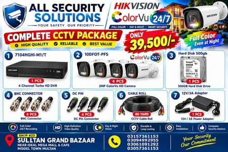 Hikvision ColorVu 4 Camera CCTV Package – Complete Setup