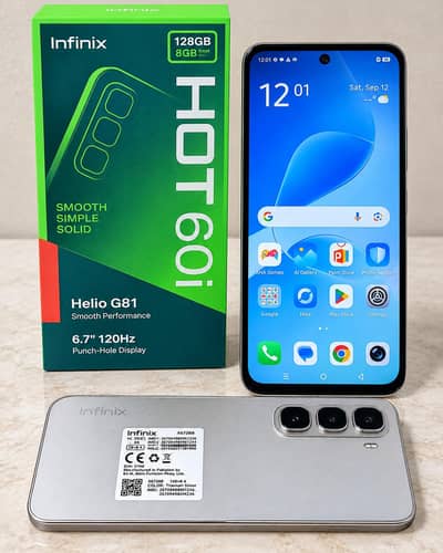 Infinix Hot 60i 6/128 PTA Approved Box Charger Excellent Condition