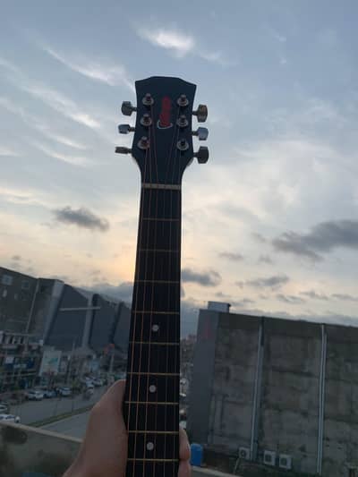 Black Acoustic cutaway guitar full package