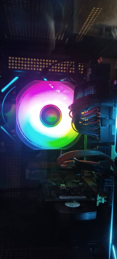 Gaming PC  full setup with screen and all wires