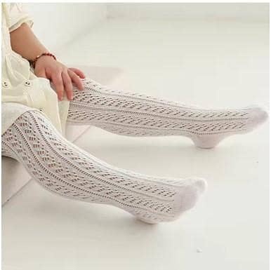 Summer Baby Girls Tights Thin Infant Girl Toddler Newborn Kids Breathable Hollow Pantyhose Children Soft Cotton Stockings R5671