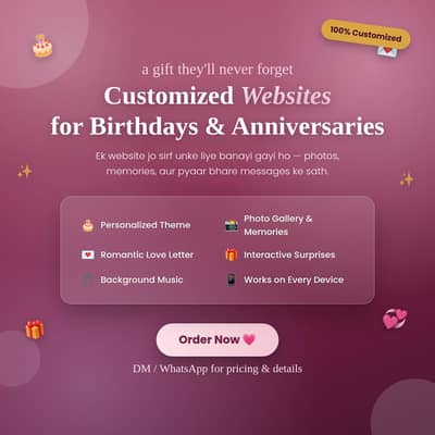 Customized Birthday/Anniversary Web