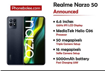Realme Narzo 50 Ram 4gb Rom 64gb