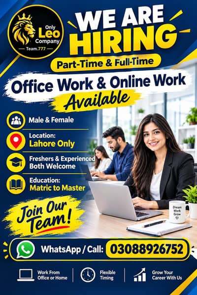 WE HIRING MALE AND FEMALES STAFF FOR OFFICE