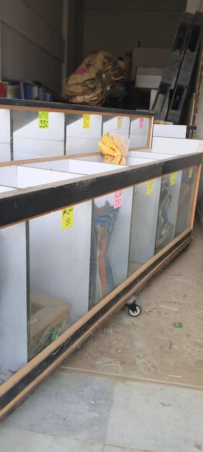 shop display counter and shelves
