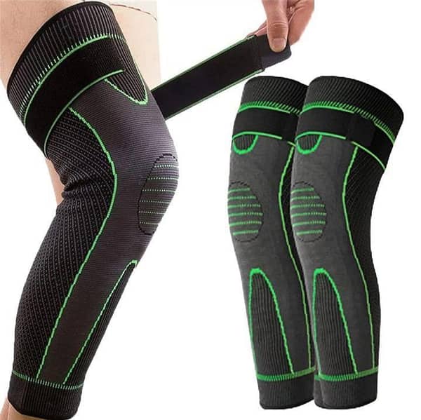 1 Pair Premium Quality Leg Warmer with Belt| Leg Knee Support Protectors Brace with Strap| Basketball Volleyball Gym Compression Knee Pad| Long Full Legs Winter Warmer Sleeve Pads| Gym Sport Knee Pads Relieves Knee Pain (Gym, Sports & Daily Use)
