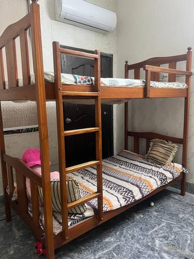 Wooden bunk bed