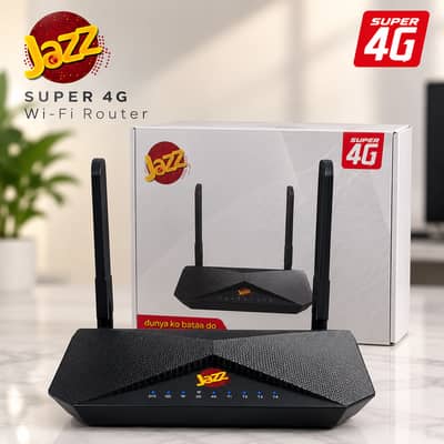Jazz Super 4G CAT6 WiFi Router Fully unlocked and supports all SIM