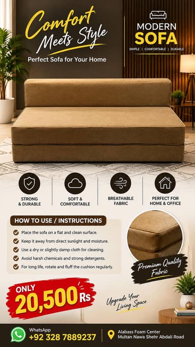 SOFA COMBED TOTAL FOAM DELIVERY AVAILABLE HERE