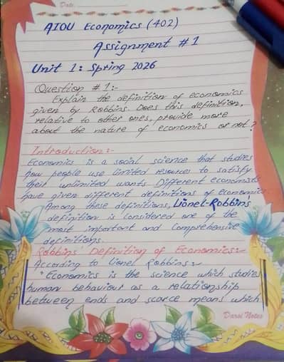 AIOU spring Assignments 2026