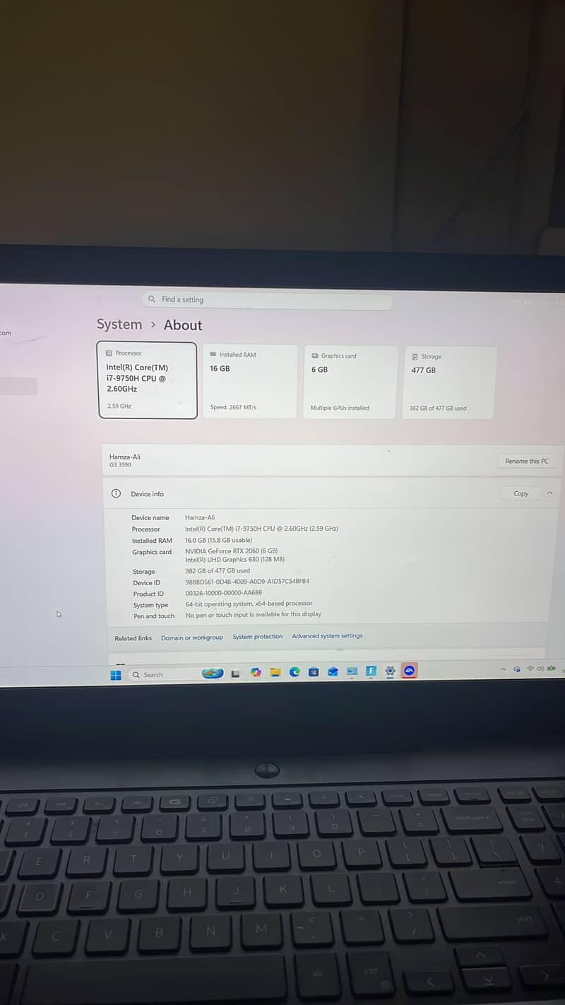 DELL G3 2060 GPU 1